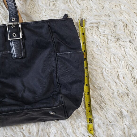 Coach Black Nylon / Leather Tote Bag Handcrafted in Turkey - Picture 13 of 16